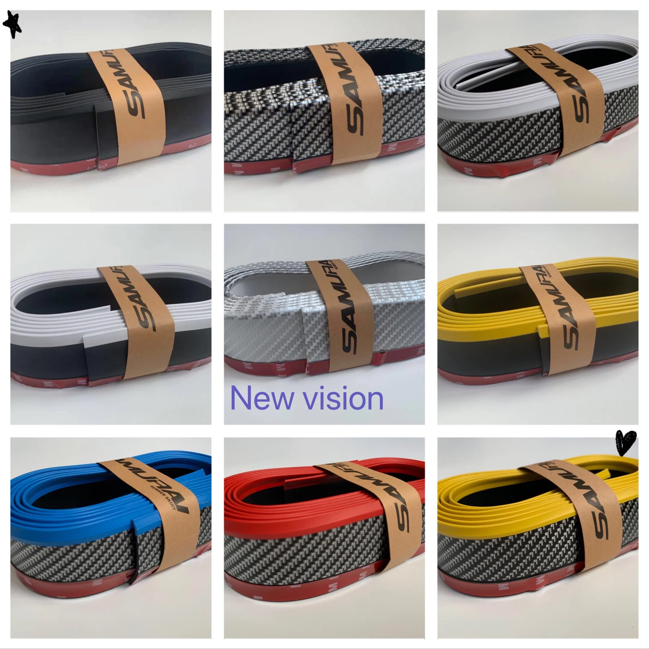Venda Quente Flexível Protetor de Bumper Samurai de Borracha para Decoração de Borda Frontal para Qualquer Carro