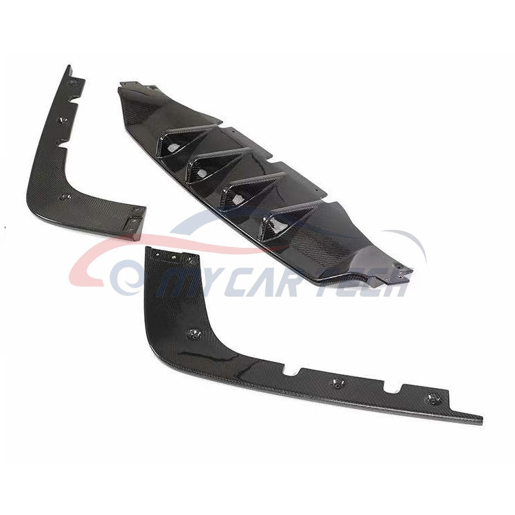 para 2018-2022 KIA Stinger 3-PC Spoiler de Fibra de Carbono para Para-choque Traseiro, Kit de Carro, Saia Lateral, Moldura da Grade Frontal