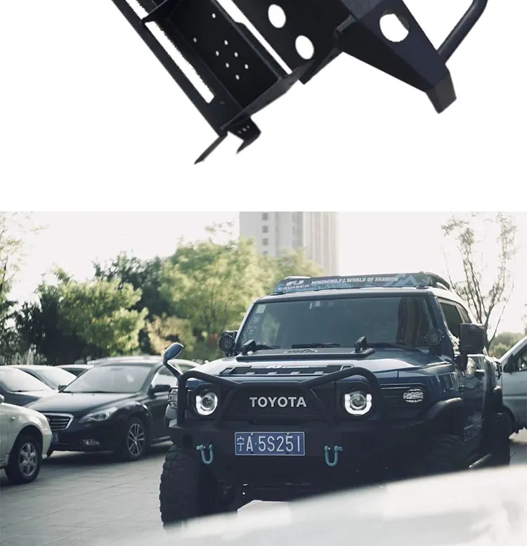 para-choque dianteiro de aço preto deluxe off-road anti-colisão para Toyota Fj Cruiser