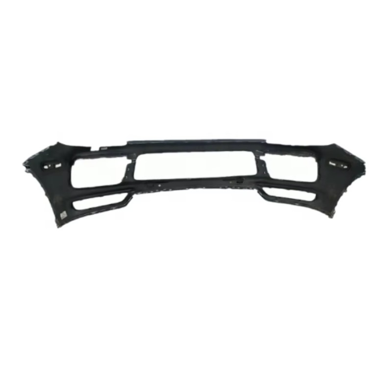 OEM 95850521706 Para-choque dianteiro de aço preto fosco resistente a impactos para off-road com placa de guincho para Porsche Cayenne
