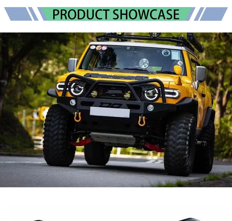 para-choque dianteiro de aço preto deluxe off-road anti-colisão para Toyota Fj Cruiser