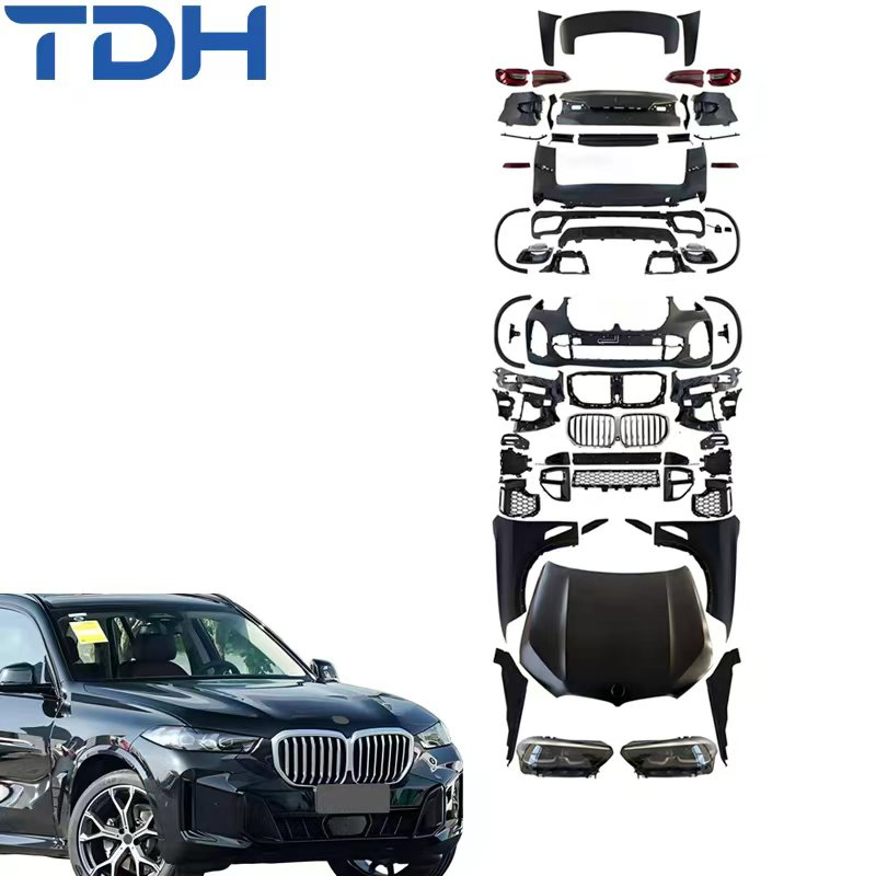 Venda Quente Para Para-choque de PP para 2006-2013 BMW X5 E70 Facelift para 2024 G05 Para-choque Frontal M-Tech e Para-choque Traseiro com Capô de Alumínio