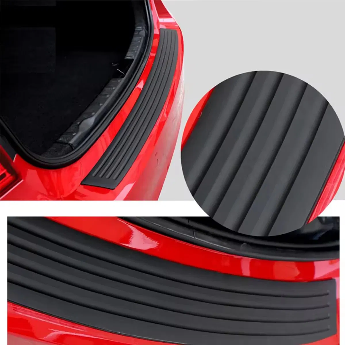 Protetor de Para-choque Traseiro Universal para Carro, Protetor de Soleira de Porta de Para-choque Traseiro, Faixa de Borracha
