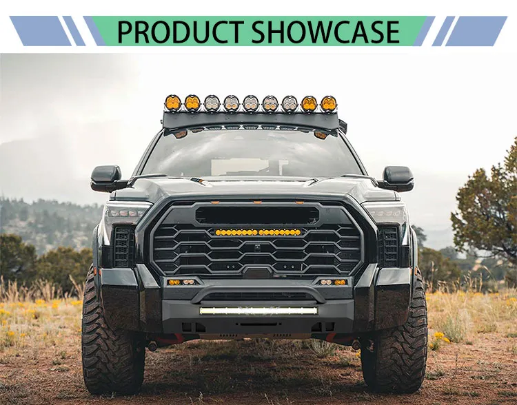 Bumper dianteiro de aço preto off-road para Toyota Tundra 22-24