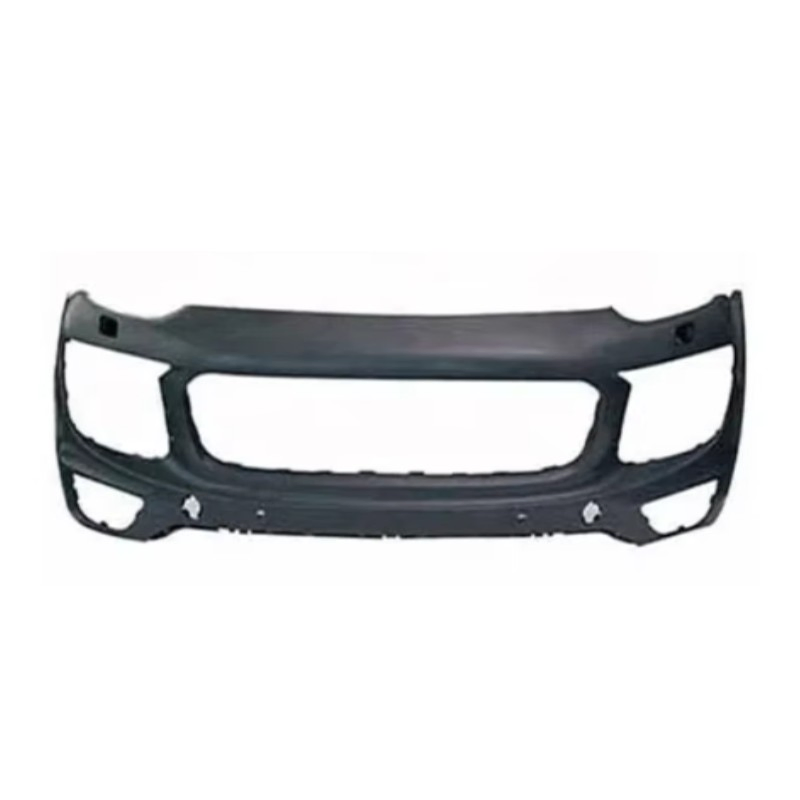 OEM 95850521706 Para-choque dianteiro de aço preto fosco resistente a impactos para off-road com placa de guincho para Porsche Cayenne