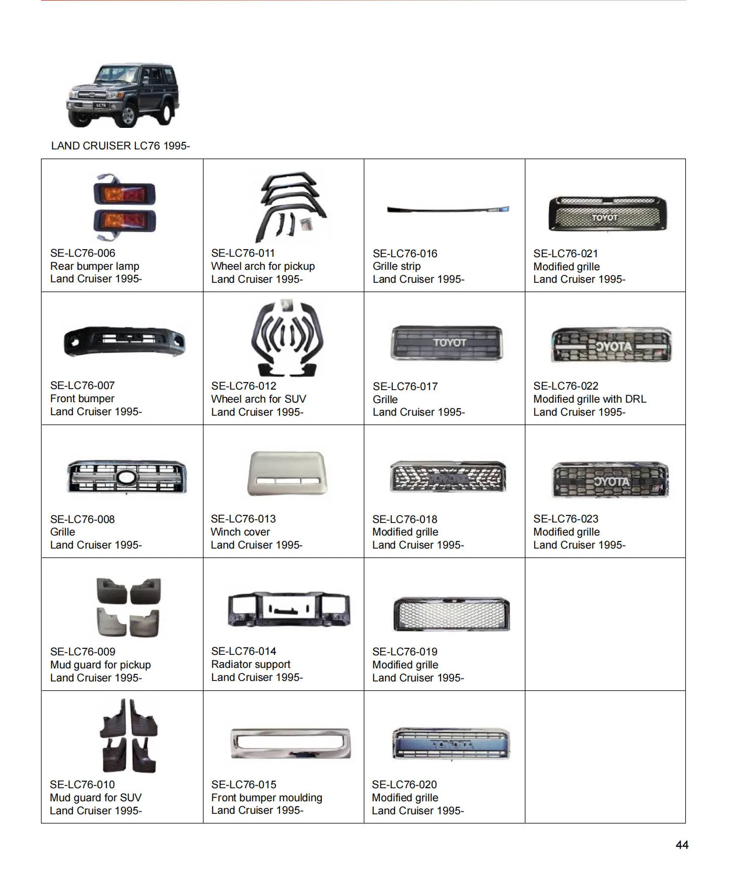 Capa de guincho para para-choque dianteiro de fábrica original de peças automotivas por atacado para 1995-Toyota Land Cruiser LC76