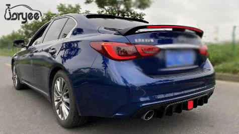 Spoiler Traseiro para Infiniti Q50 Q50s Lábios de Porta-Malas em Fibra de Carbono ABS 2014-2022 Para-choque de Carro Acessório de Tuning