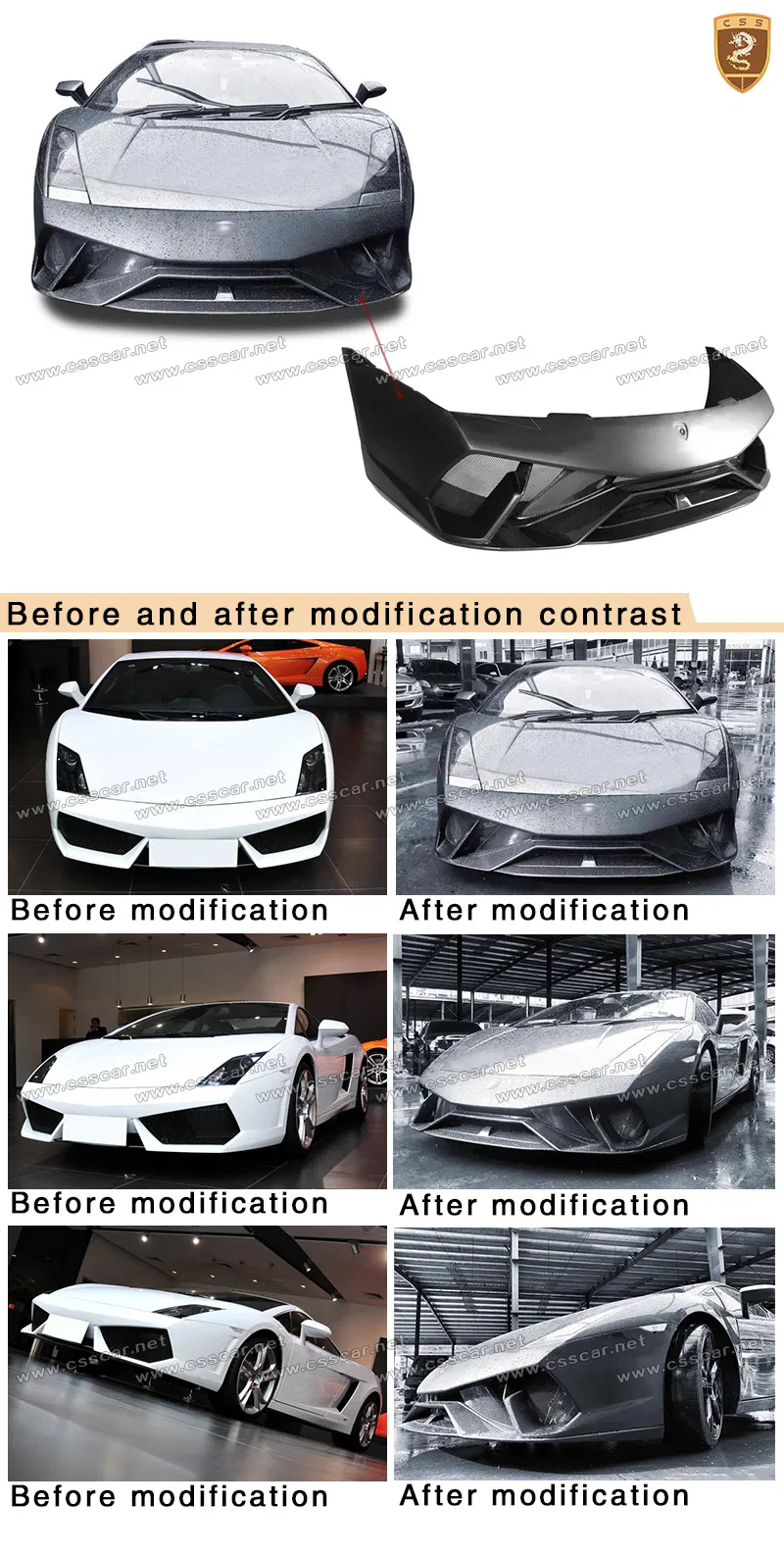 para Lamborghini Gallardo Lp550 Lp560 Lp570 Facelift Desempenho Substituição Para-choque Frontal