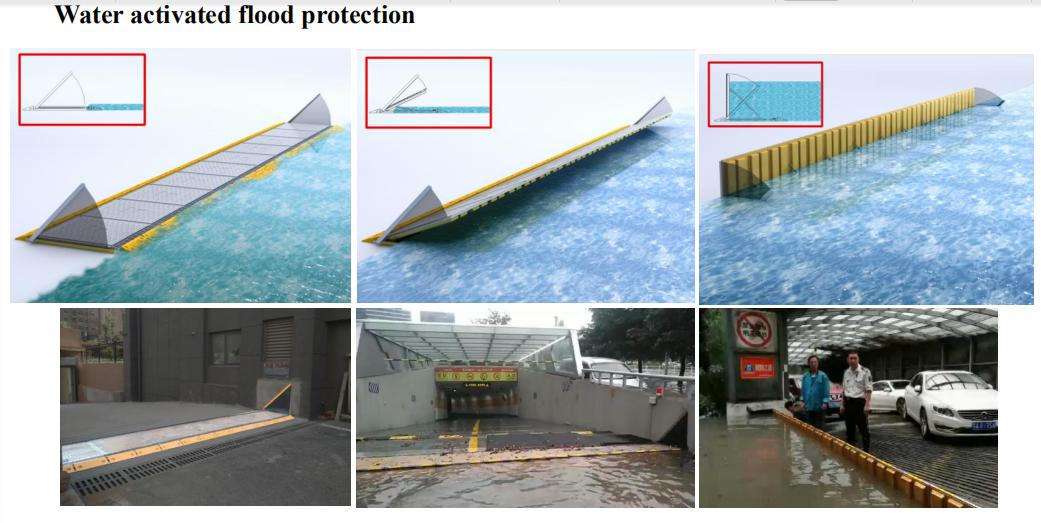 Automatic flood barrier water injection test setup