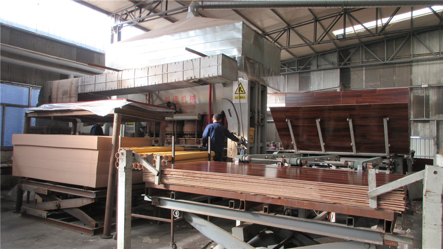 Hot Pressing Process - KandS Floor Manufacturing Step 2