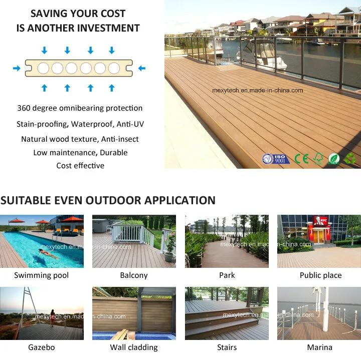 High Quality Fire Resistant Wood Plastic Composite WPC Decking Flooring