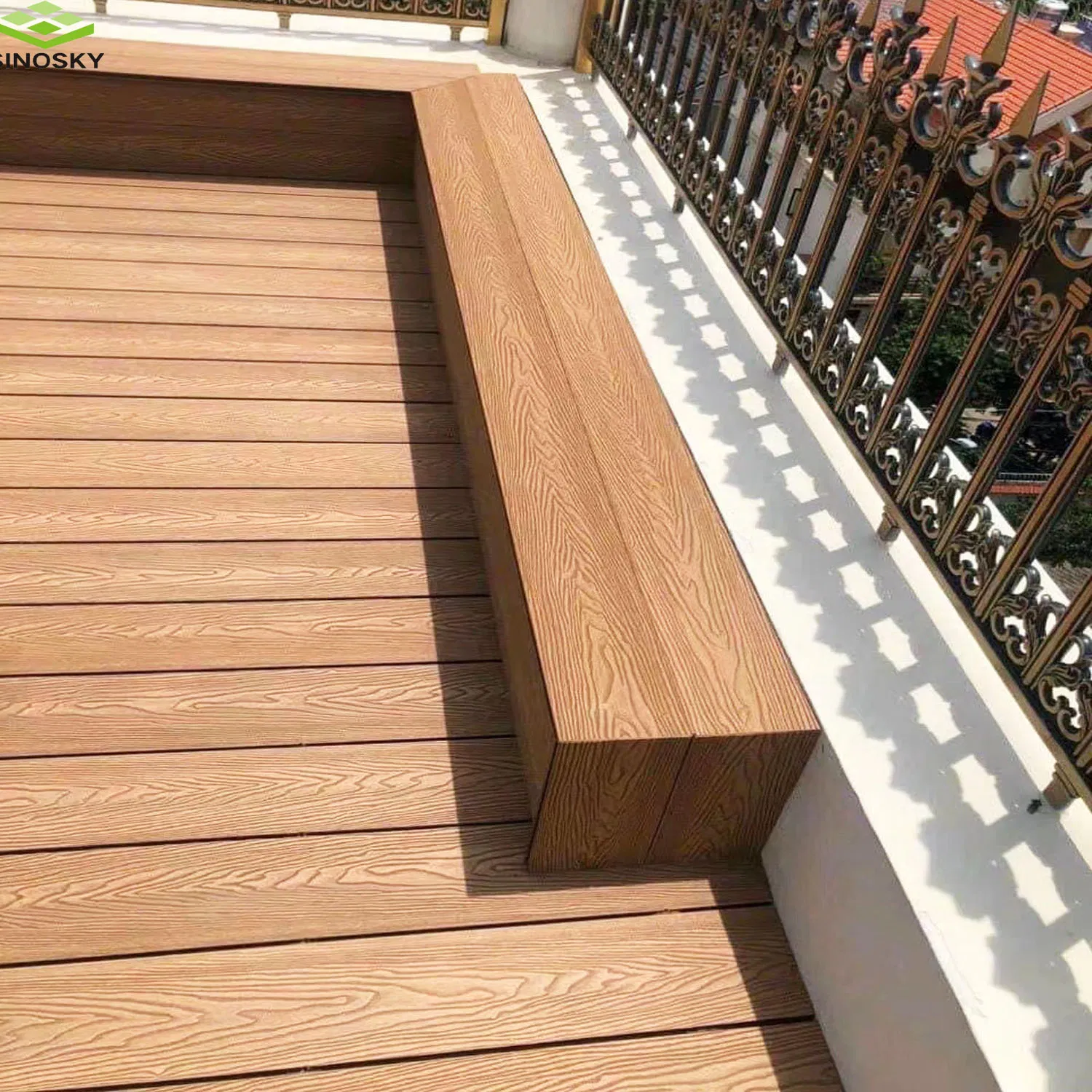 Anti-Slip Anti-Fade Anti-Mold WPC Panel Decking for Swimming Pool/Poolside