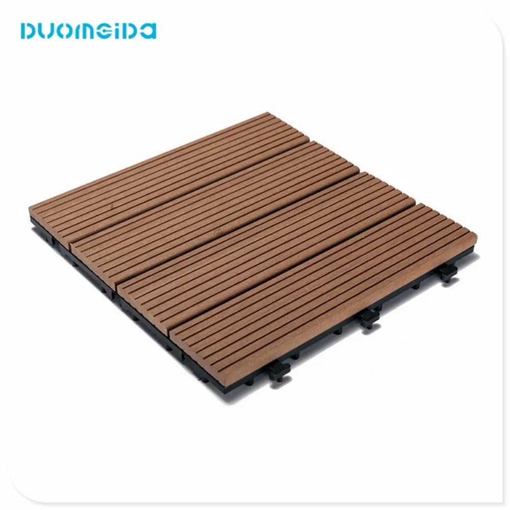 Interlocking DIY Grooved Waterproof Easy Install WPC Decking Tiles