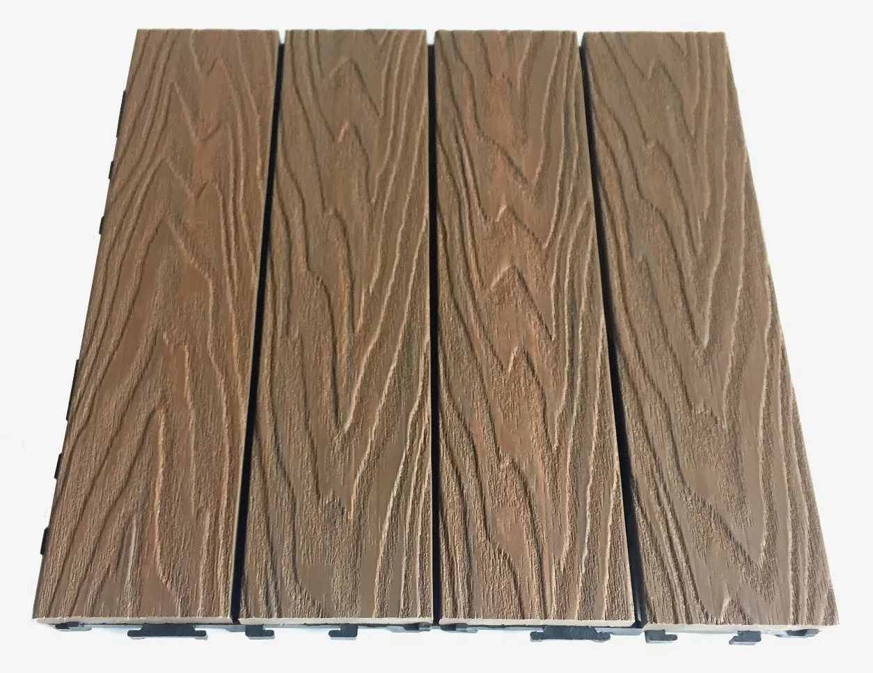 Interlocking Co-Extrusion DIY WPC Decking Tile for Garden Use