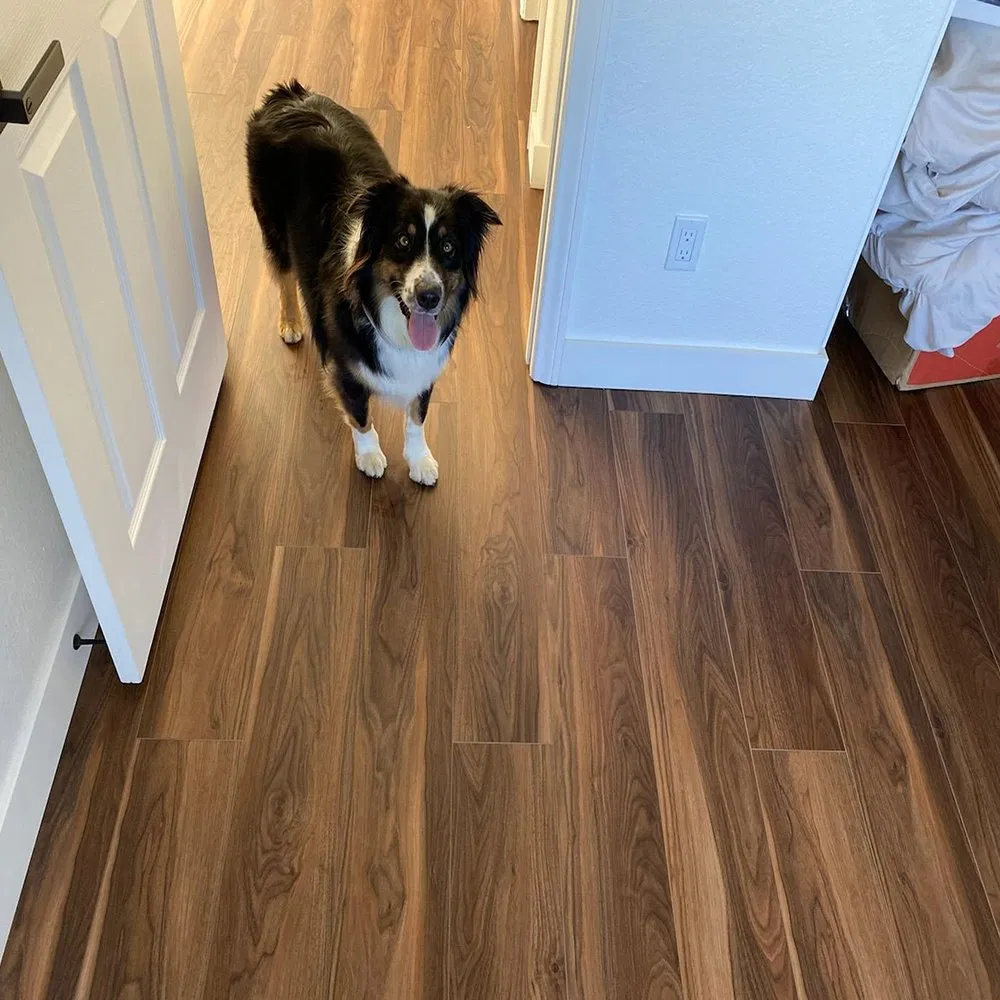 High Quality New Material PVC WPC Vinyl Plank 5mm 6mm Waterproof Fire-Resistant Spc Floor Non-Slip Anti-Scratch Spc Flooring for Bathroom with ISO