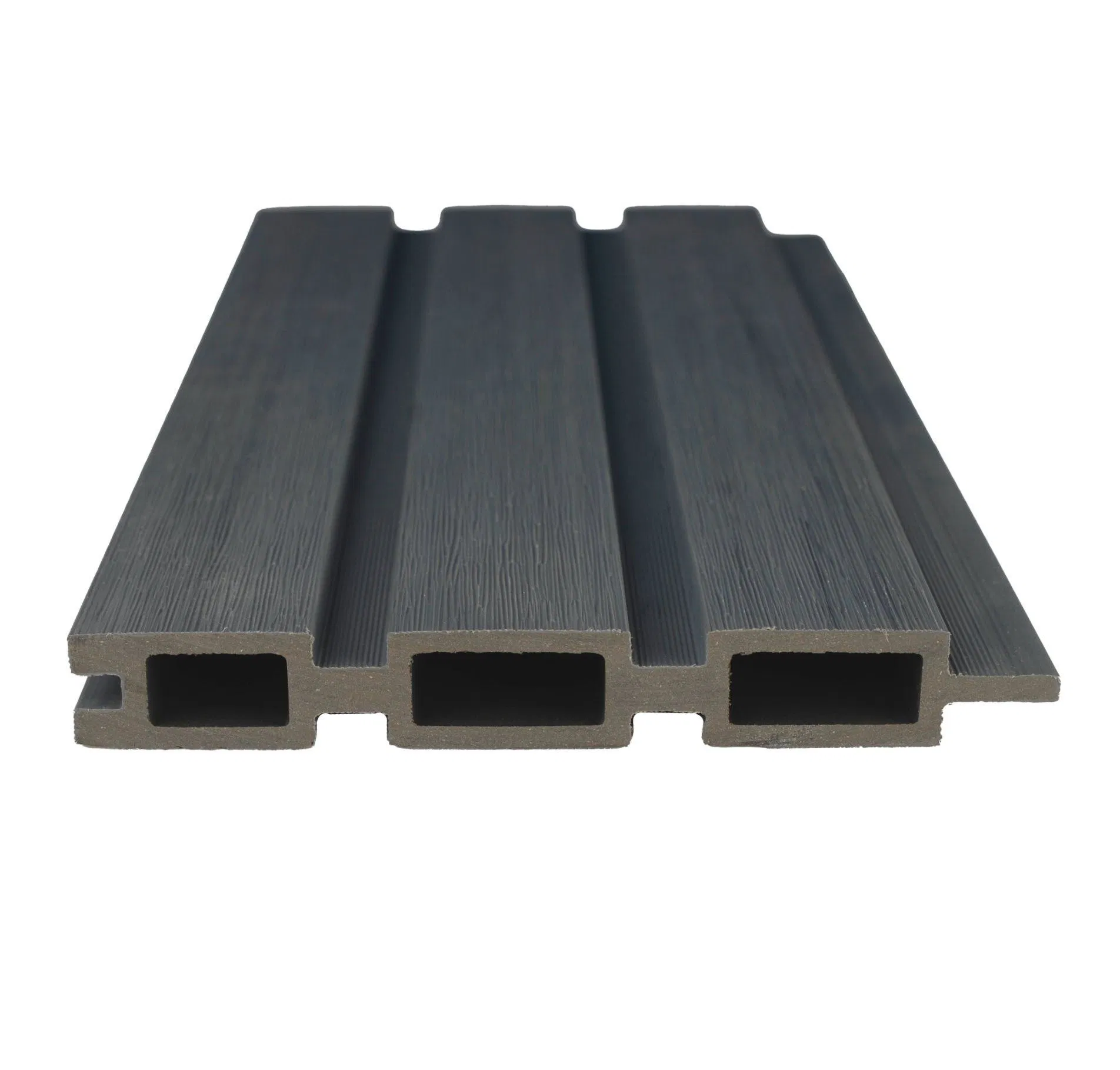 Shiplap Seamless Reversible Fluted Slatted Wood Plastic Composite Fencing Brushed Textured WPC Fence Panel6"