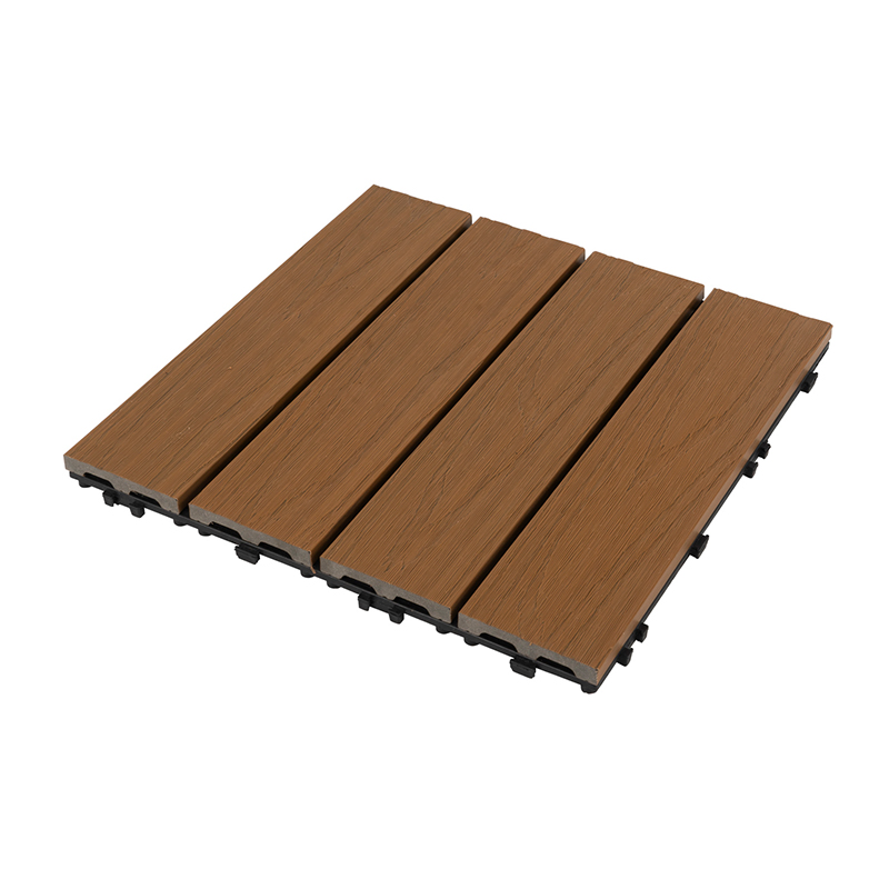 Factory Directly Sale Outdoor WPC DIY Deck Tile Waterproof Anti-Slip Easy Installation Interlocking Wood Plastic Composite Deck Tile