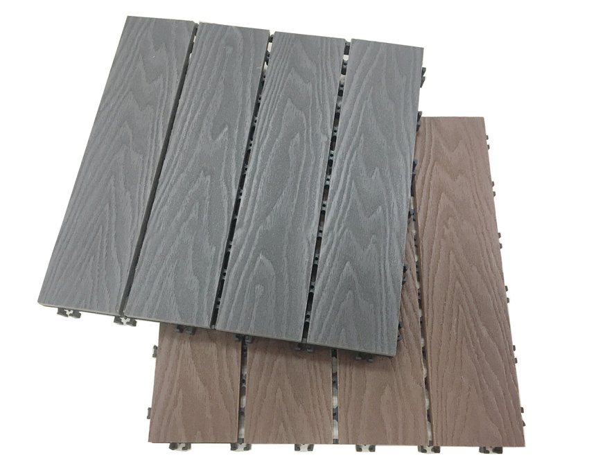 WPC DIY Interlocking Deck Tiles Composite Garden Patio Balcony Tiles