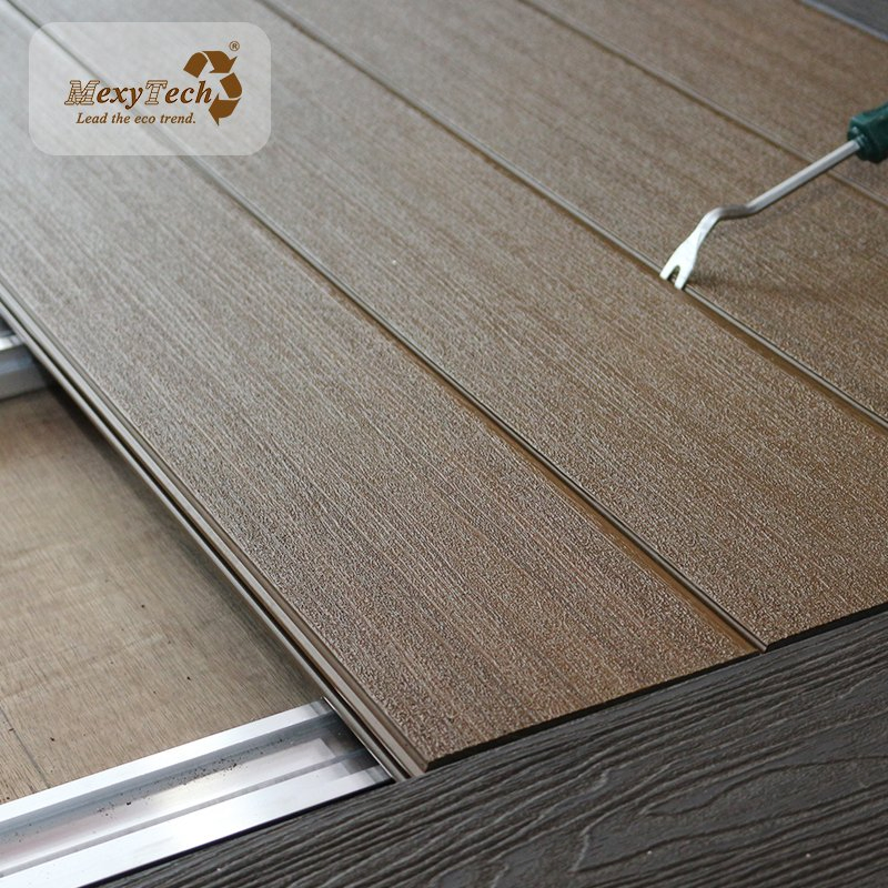 Waterproof Easy Installation WPC Decking Invisible Gap Design Solid Hardwood Outdoor Flooring