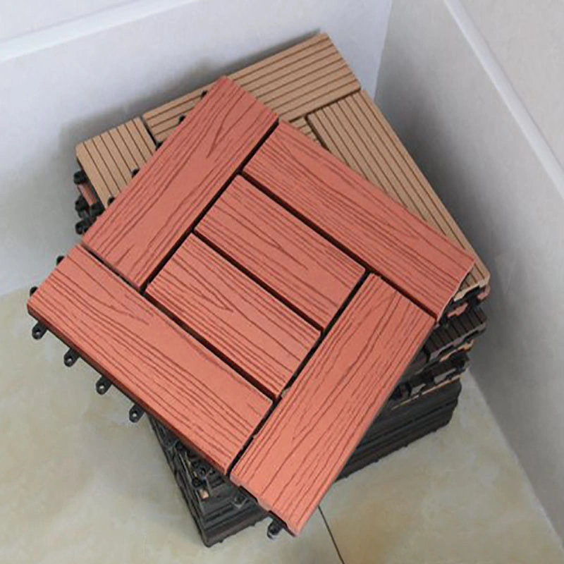 Outdoor Eco-Friendly Interlocking 3D Embossing 300*300mm WPC DIY Decking Flooring Tile