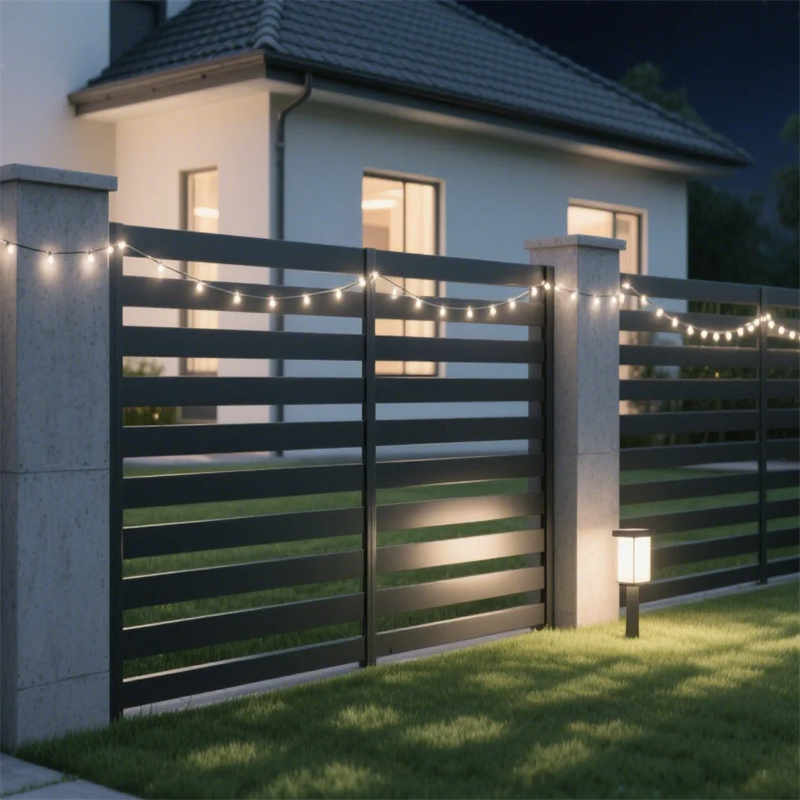 Factory Direct Sale Horizontal WPC Wrought Iron Louver Blade Aluminum Slat Fence Panels