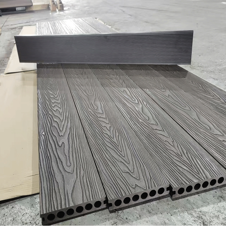 Co-Extruded Outdoor WPC Decking Planks Waterproof Composite WPC Decking Board Wood Plastic Flooring for Patio/Garden/Poolside