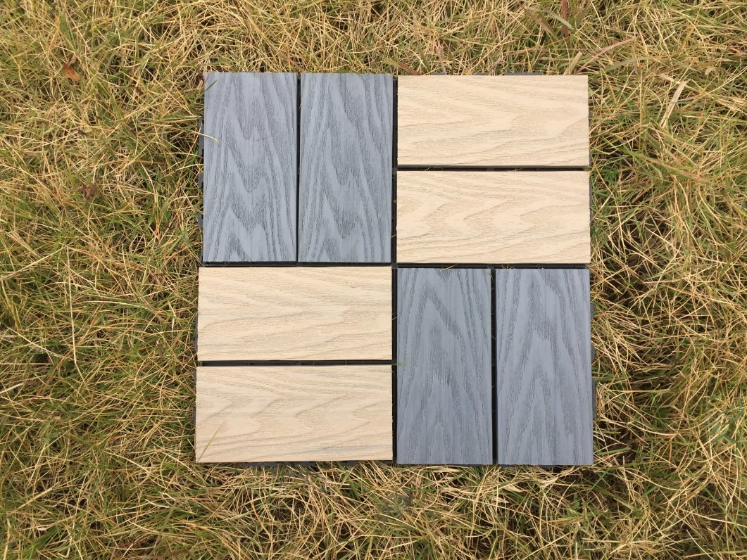 Interlocking Co-Extrusion DIY WPC Decking Tile for Garden Use