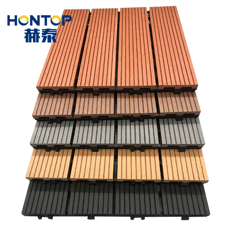Wood Plastic Composite DIY Interlocking Tiles for Exterior Floor Tile 30X30 WPC Clips for Decking