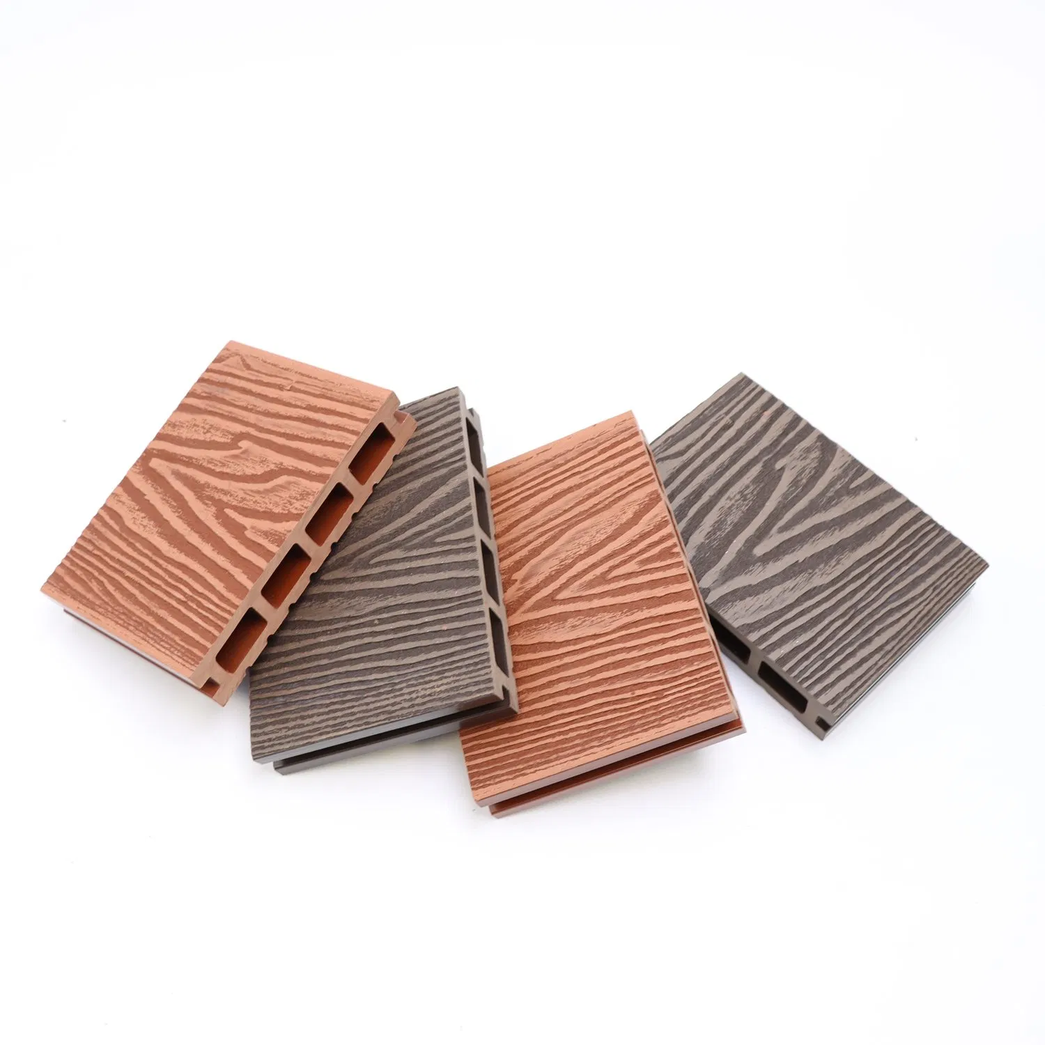 Light Brown Outdoor Composite WPC Decking Easy Installation Solid Wood Floor for Backyard European Design Style