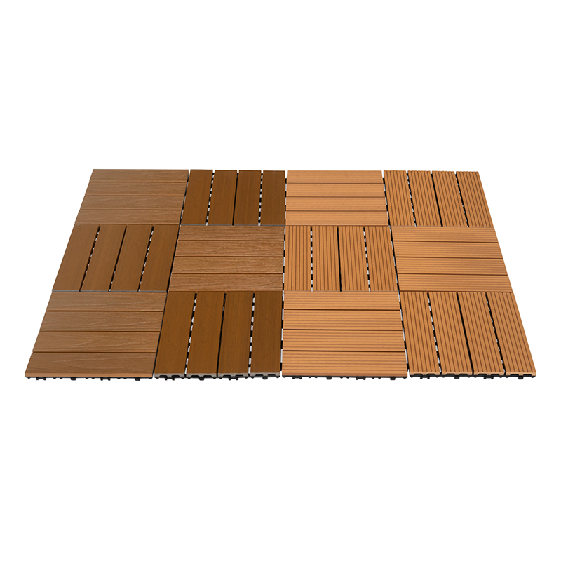 Factory Directly Sale Outdoor WPC DIY Deck Tile Waterproof Anti-Slip Easy Installation Interlocking Wood Plastic Composite Deck Tile