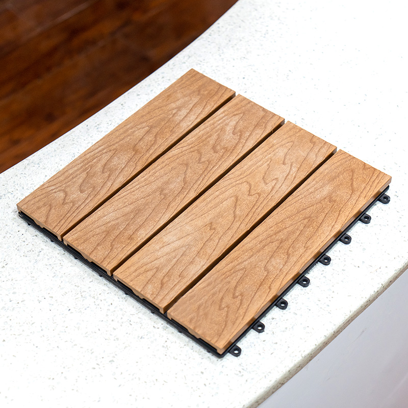 Outdoor Eco-Friendly Interlocking 3D Embossing 300*300mm WPC DIY Decking Flooring Tile