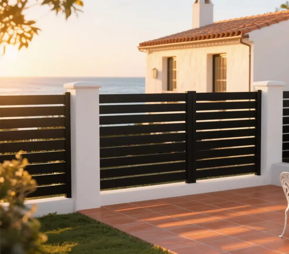 Powder Coating Black Grey Fence