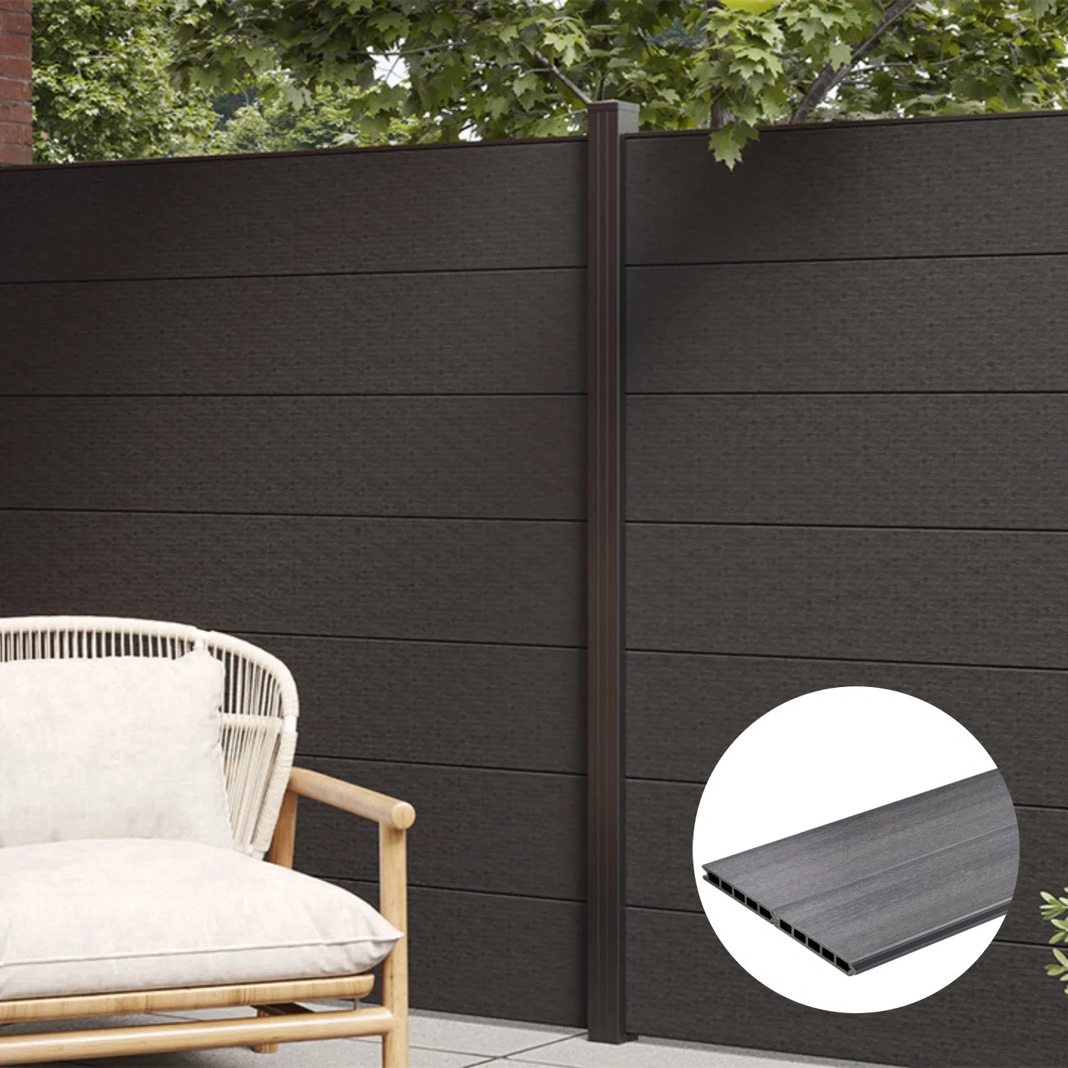Outdoor Co-Extrusion Wood Plastic WPC Composite Fencing Garden Decorative Fence Panels