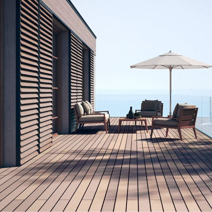 WPC Composite Flooring &amp; Railings: Fire-Resistant Grilles with Epoxy Resin Coating