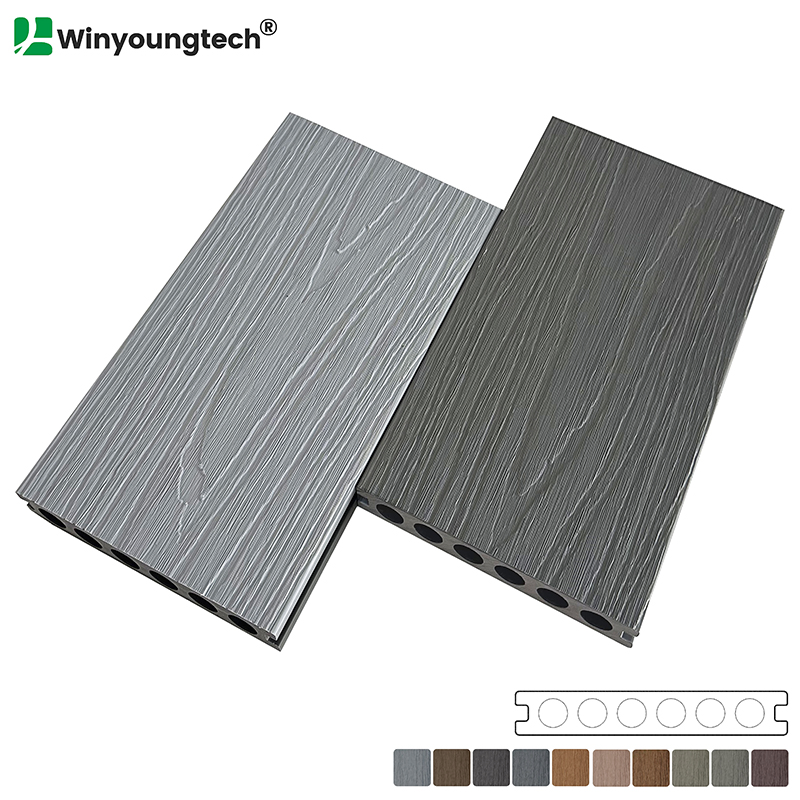Co-Extrusion Anti-Slip WPC Decking for Exterior Villa Open Pool Easy Installation Waterproof Wear Resistant Composite Wood Grain