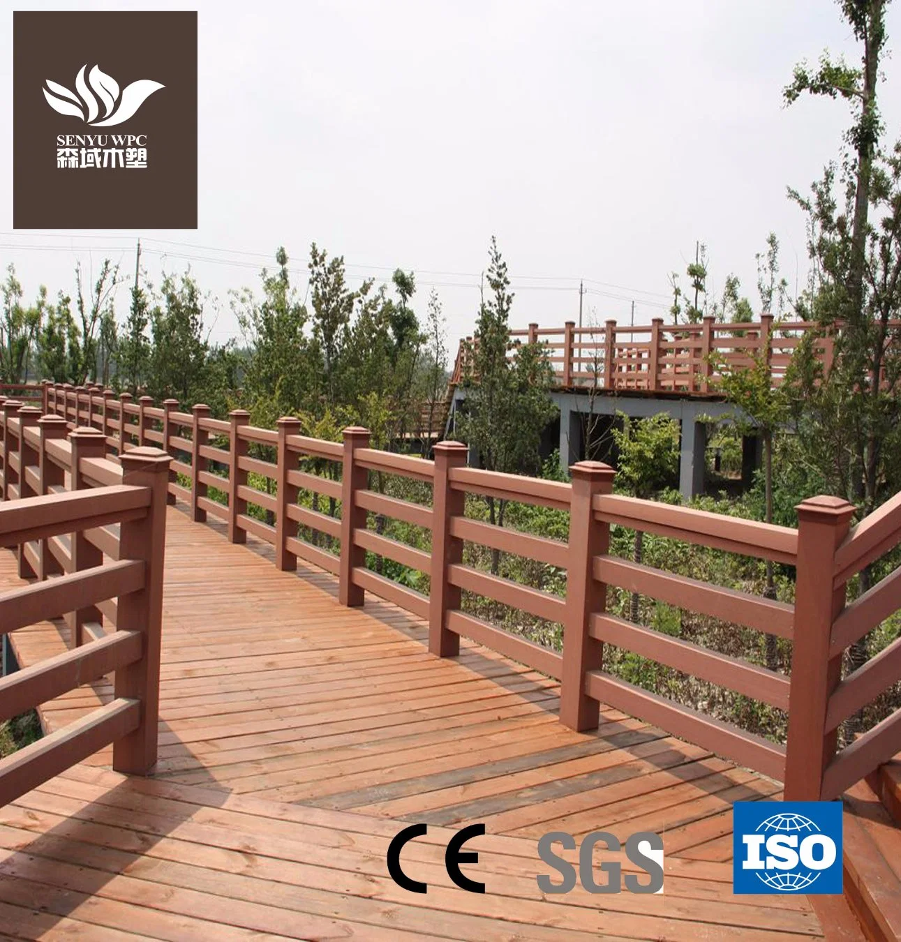 Outdoor WPC Wood Plastic Composite Railing for Garden