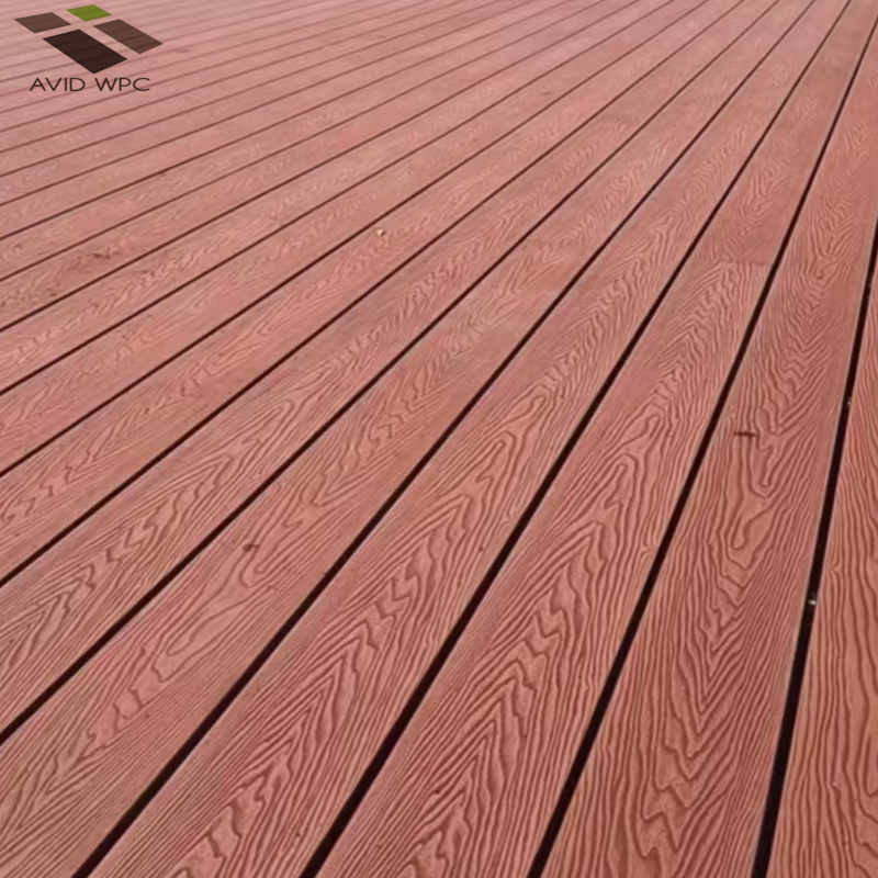 WPC Manufacturer Since 2014 Customized 140*25mm Hollow Wood Grain Decking Wood Plastic Texture WPC Outdoor Decking 3D Embossing