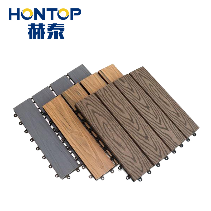 Wood Plastic Composite DIY Interlocking Tiles for Exterior Floor Tile 30X30 WPC Clips for Decking