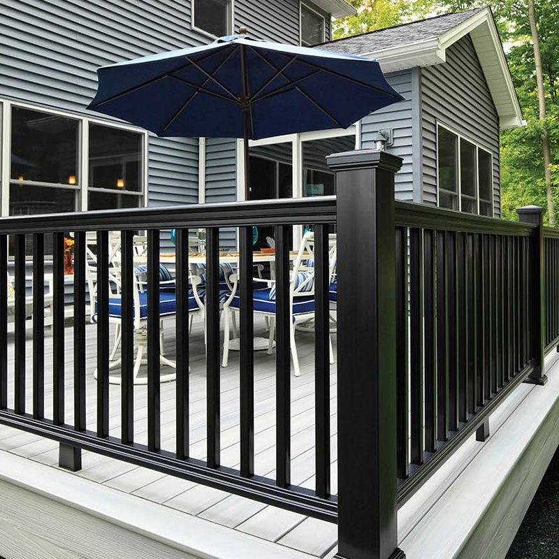 Easy Installation Waterproof WPC Railing Composite Plastic Railing Wood Plastic Handrail WPC Wood Railing