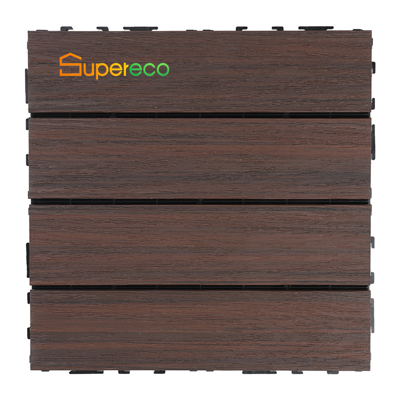 Co-Extrusion Composite WPC Decking Tiles 300X300mm WPC DIY Tiles Interlocking Decking Tiles for Outdoor Patio