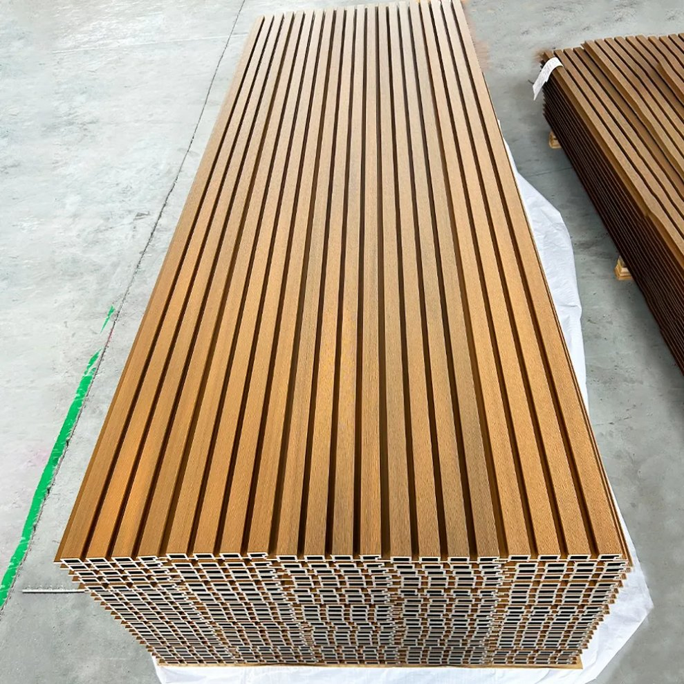Free Samples Waterproof Outdoor Co Extrued WPC Wall Panel Slatted Composite Cladding
