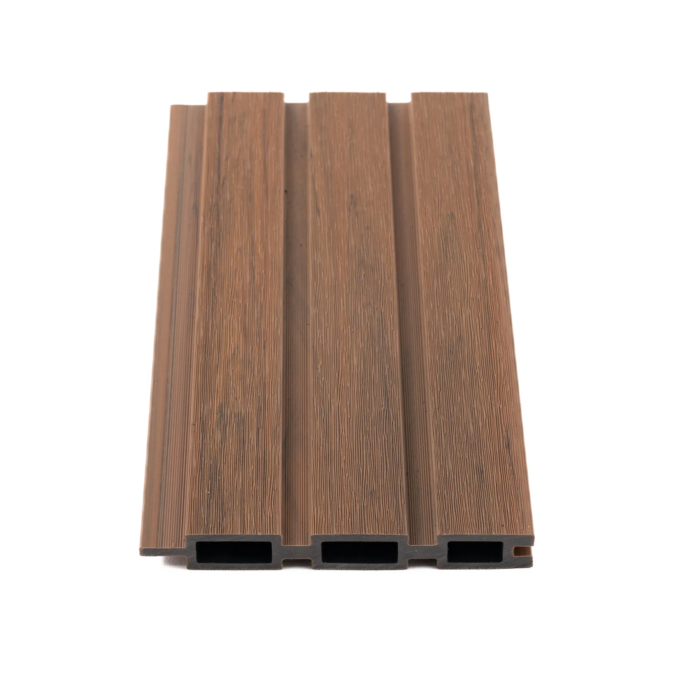 Shiplap Seamless Reversible Fluted Slatted Wood Plastic Composite Fencing Brushed Textured WPC Fence Panel6"