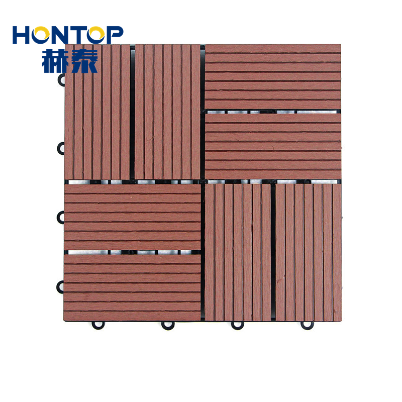 DIY Flooring Wood Plastic Composite Interlocking Plastic Base WPC Deck Tile