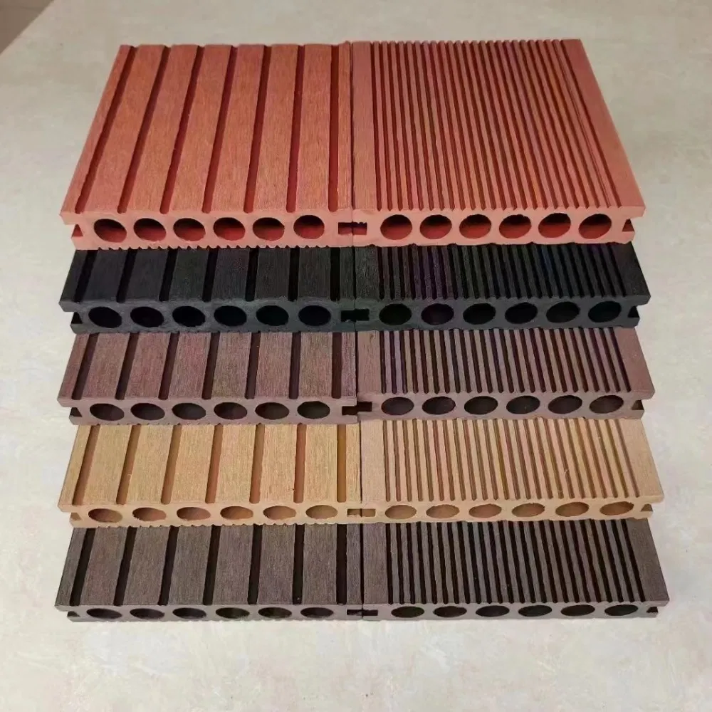 Outdoor Use Round Hole WPC Decking with Treatment Co-Extruded for Balcony Playground