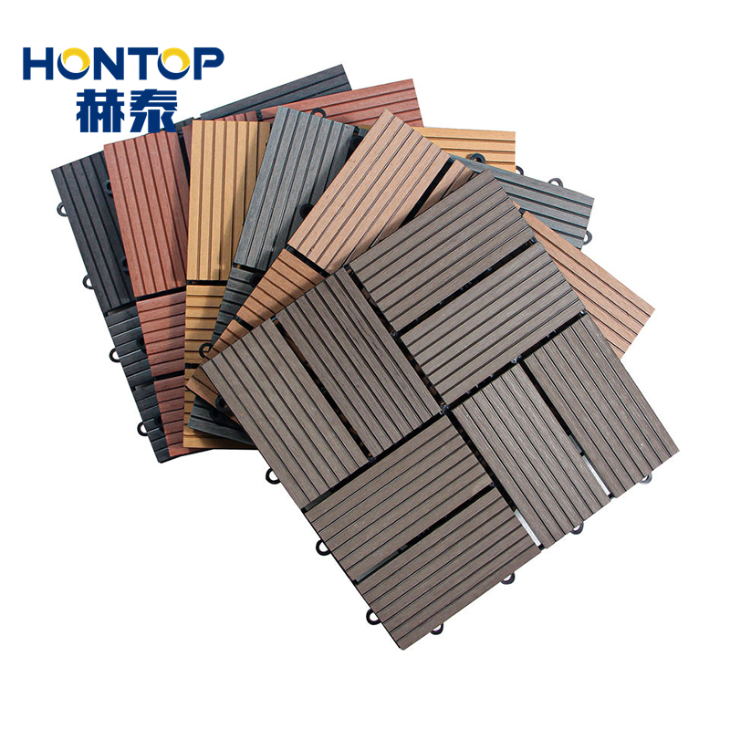 Wholesale Wooden Color Interlocking WPC Wood Composite DIY Decking Tiles