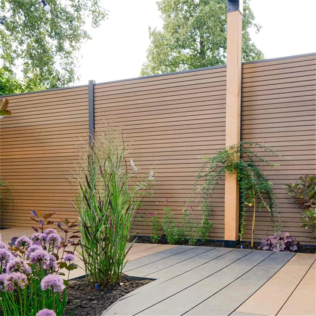 Low Maintanence Never Fading Slatted Style Modern WPC Composite Fence Panel