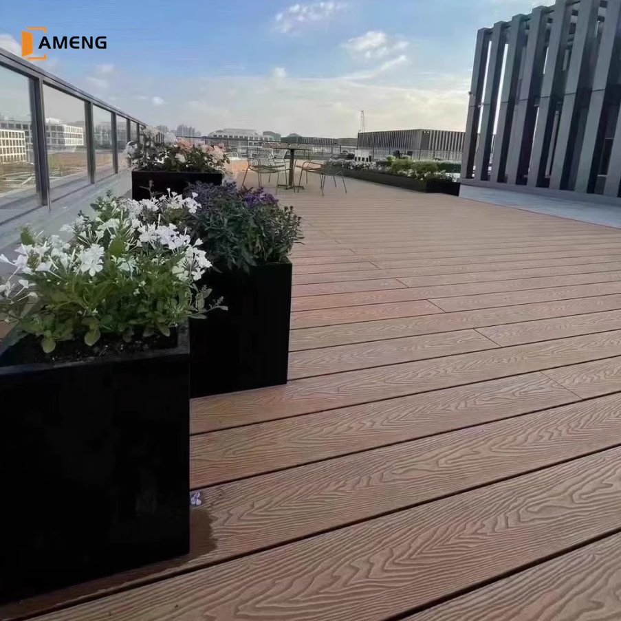 New Technology Hollow Solid WPC Co Extrusion Terrace Outdoor Floor 3D Embossed Composite Decking