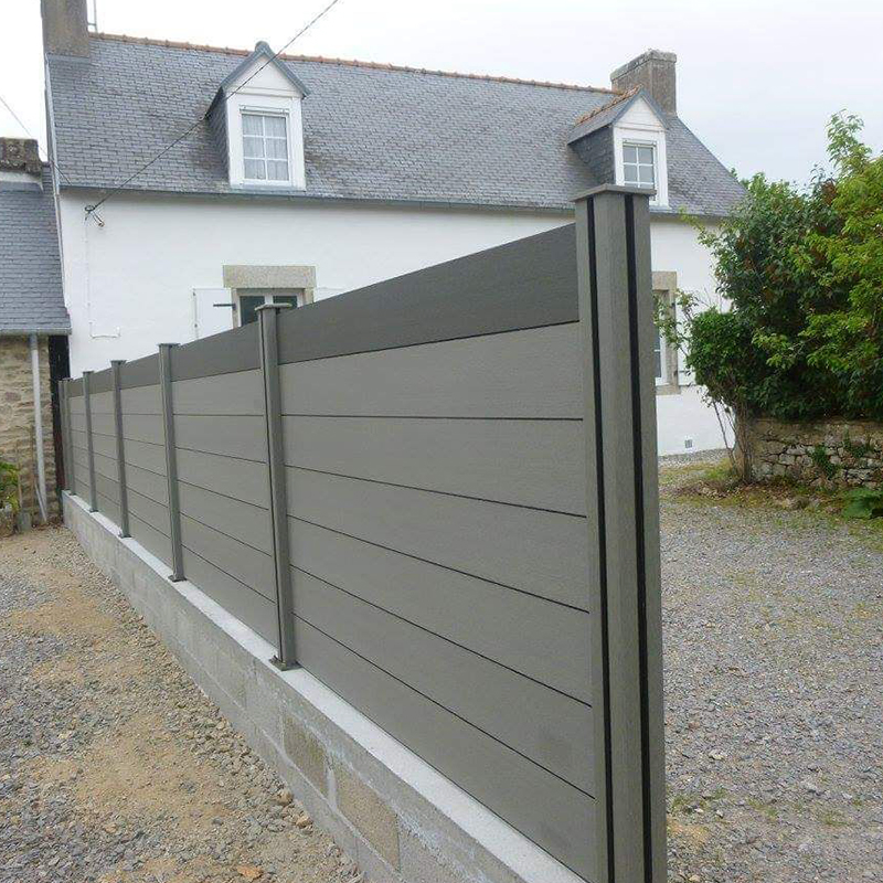 Outdoor Aluminium Garden Fencing Prices Aluminium Post WPC Slat Fence Panels Privacy Aluminium PVC Fence with Horizontal Slats