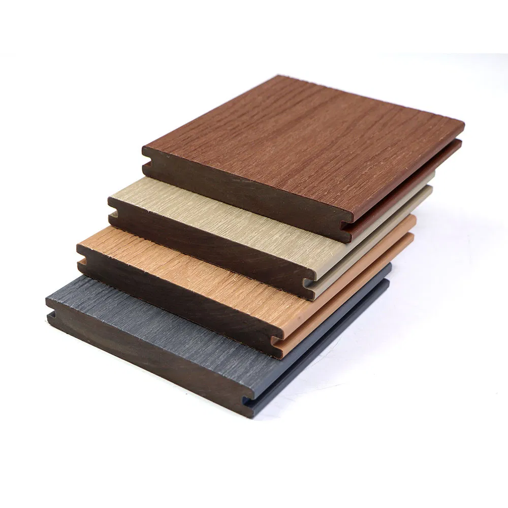 Solid Co-Extrusion WPC Composite Decking Board for Outdoor Garden European Design Style with Brushed Technics for Garden Decking