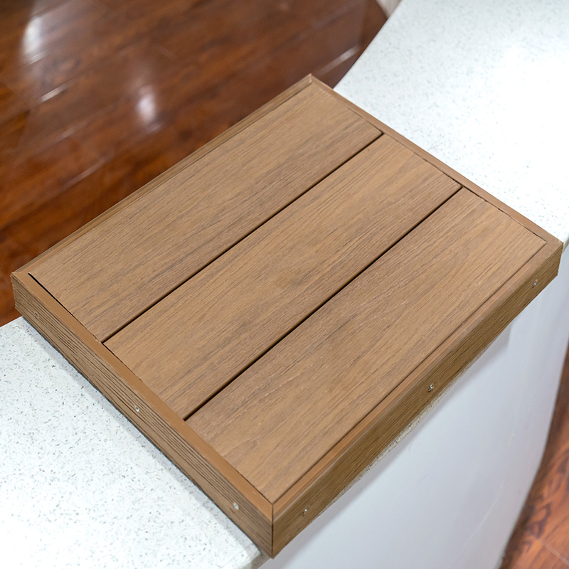 WPC DIY-Tiles China Top Supplier Co-Extrusion Teak Floor Tile Non-Slip Interlocking DIY Tiles Outdoor Easy Installation Pavement Tile